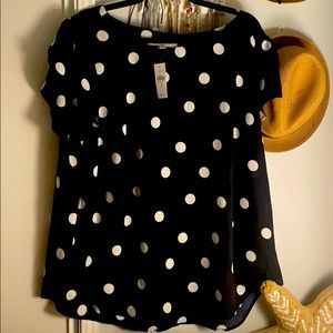 NWT Size 18 pretty polka dot navy and white blouse